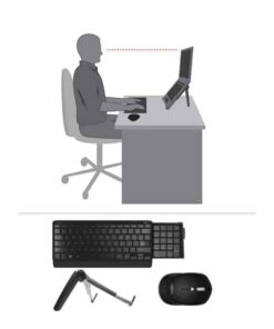 Laptop Set 1: Cricket Laptop Stand, Wired Numberslide Keyboard, Logitech M240 Mouse